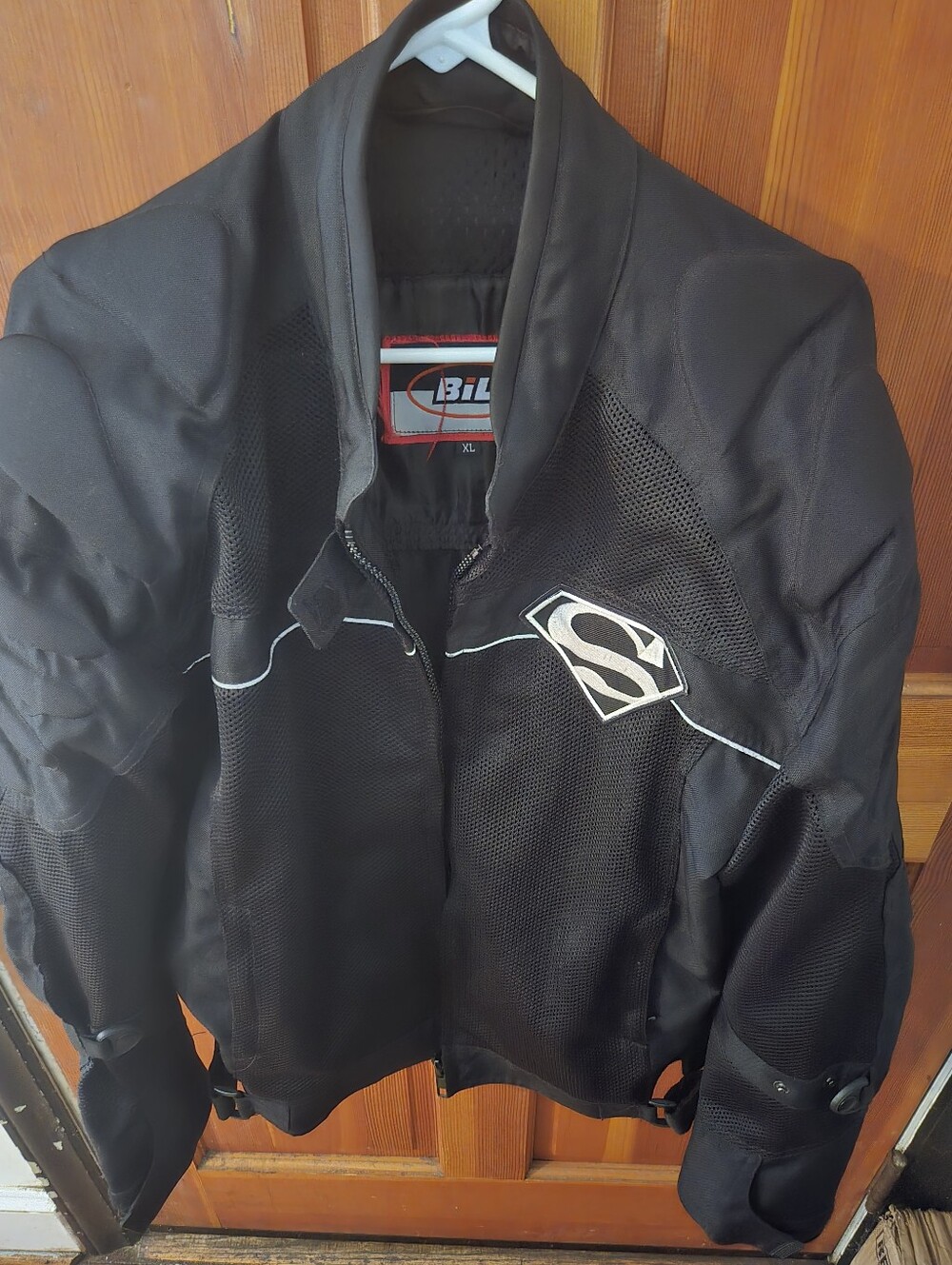 Black Men Motorcycle Jacket with Reflective Trim
